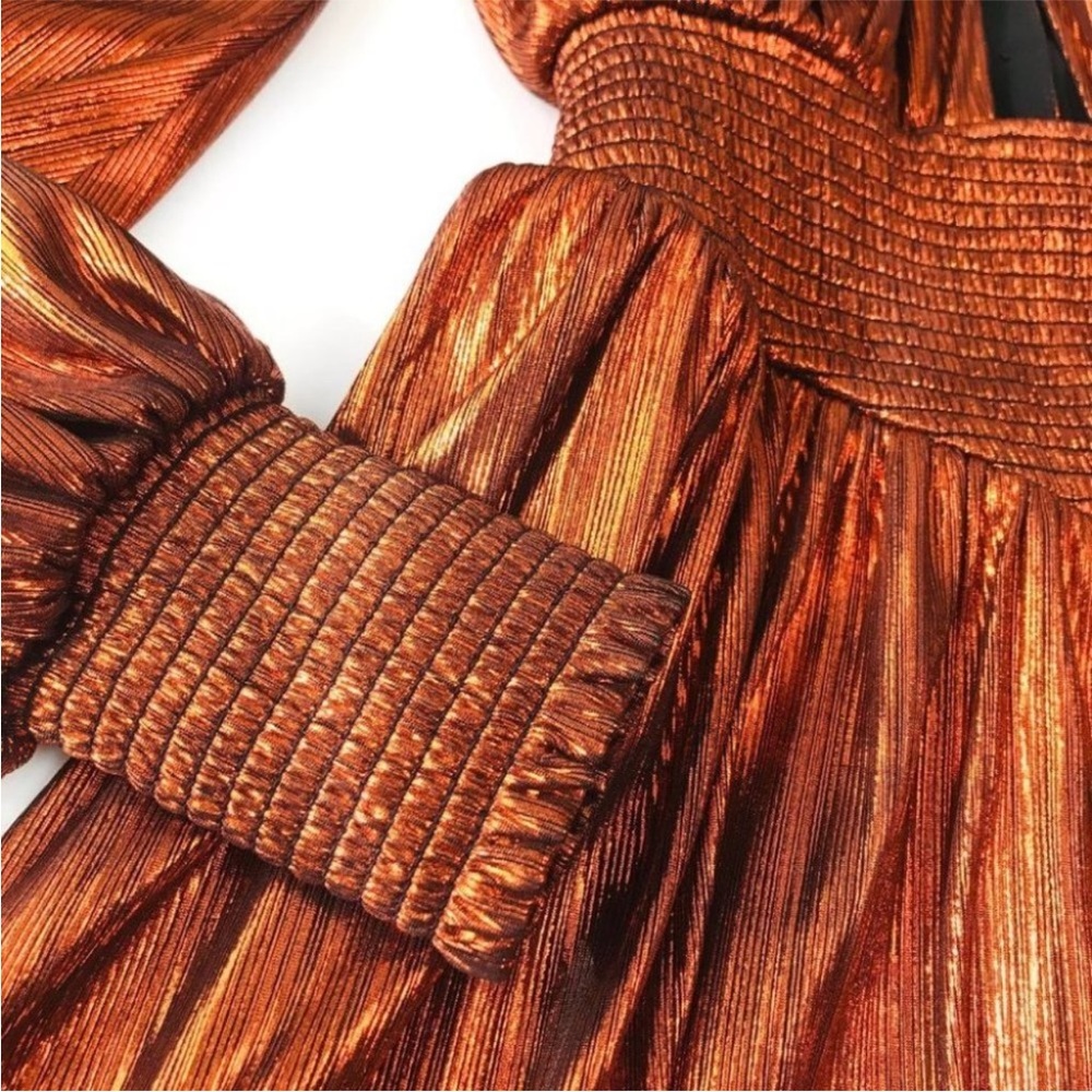 NWT Retrofete Melody Mini Dress in Rust XS - Picture 7 of 8